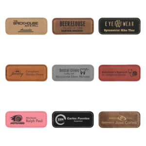 3.25" x 1.25" Leatherette Name Badge with Magnet