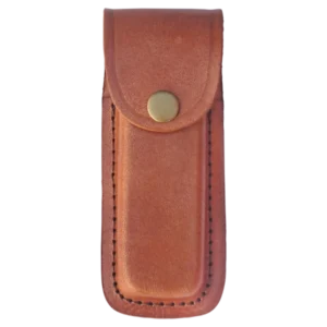 Bison River Leather Sheath with Snap Closure for Folding Knife up to 4-5” Long Closed