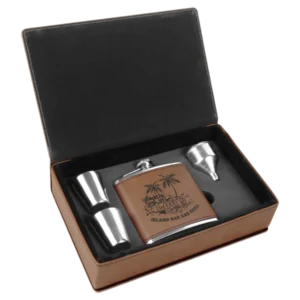6 oz. Leatherette Flask Gift Set