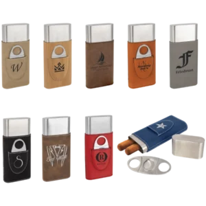 Leatherette Cigar Case with Cutter