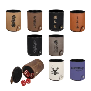 Leatherette Dice Cup with 5 Dice