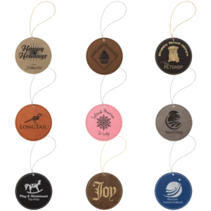 Leatherette Round Ornament
