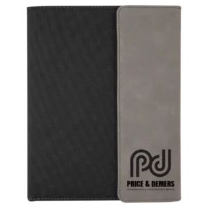 7" x 9" Leatherette and Black Canvas Portfolio with Notepad