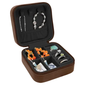 4" X 4" Leatherette Travel Jewelry Box with Black Lining