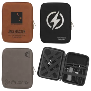 8.5" x 6" x 1.75" Leatherette Cord Case