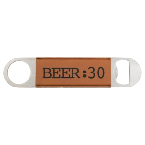 1.5" x 7" Bottle Opener with Leatherette Grip
