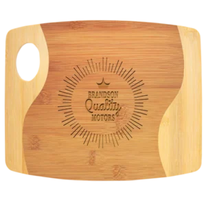 Bamboo Two Tone Cutting Board with Handle
