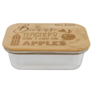 Rectangle Glass Container with Bamboo Lid