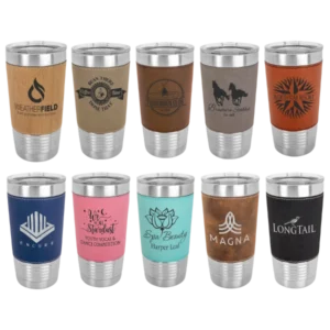 20 oz. Leatherette Tumbler with Clear Lid