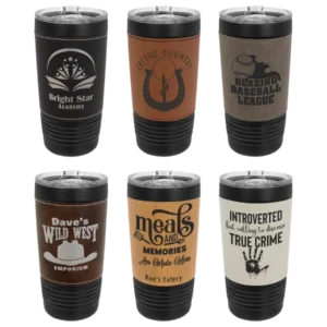 20 oz. Leatherette Tumbler with Slider Lid
