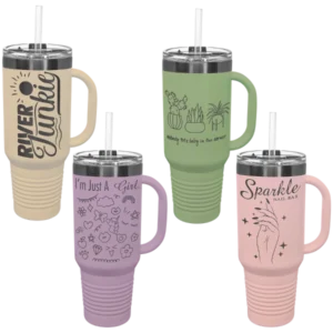 40 oz. Travel Mug with Handle & Straw, Pastels