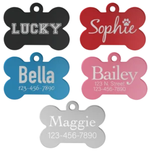 1.25" x.75" Anodized Aluminum Bone Pet Tag
