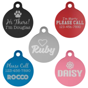 1.25" Anodized Aluminum Round Pet Tag