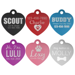 1.25" x 1.25" Anodized Aluminum Heart Pet Tag