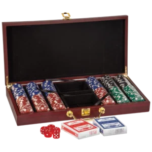Rosewood Finish Poker Chip Set