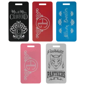 3 7/8" x 2" Anodized Aluminum Luggage Tag